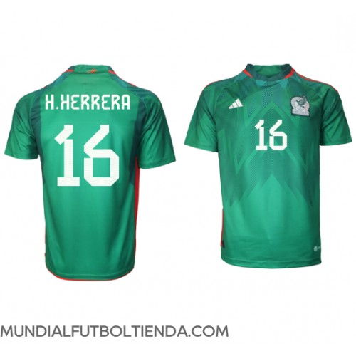 Camiseta México Hector Herrera #16 Primera Equipación Replica Mundial 2022 mangas cortas